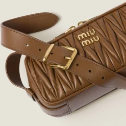Caramel Matelassé Nappa Leather Shoulder Bag | Miu Miu