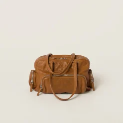 Caramel Nappa Leather Top-handle Bag | Miu Miu