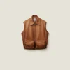 Caramel Nappa Leather Vest | Miu Miu