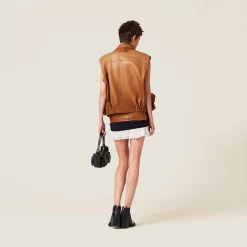 Caramel Nappa Leather Vest | Miu Miu