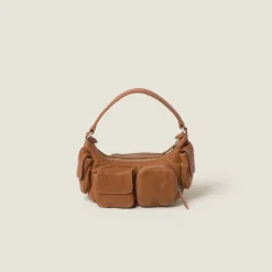 Caramel Pocket Nappa Leather Bag | Miu Miu