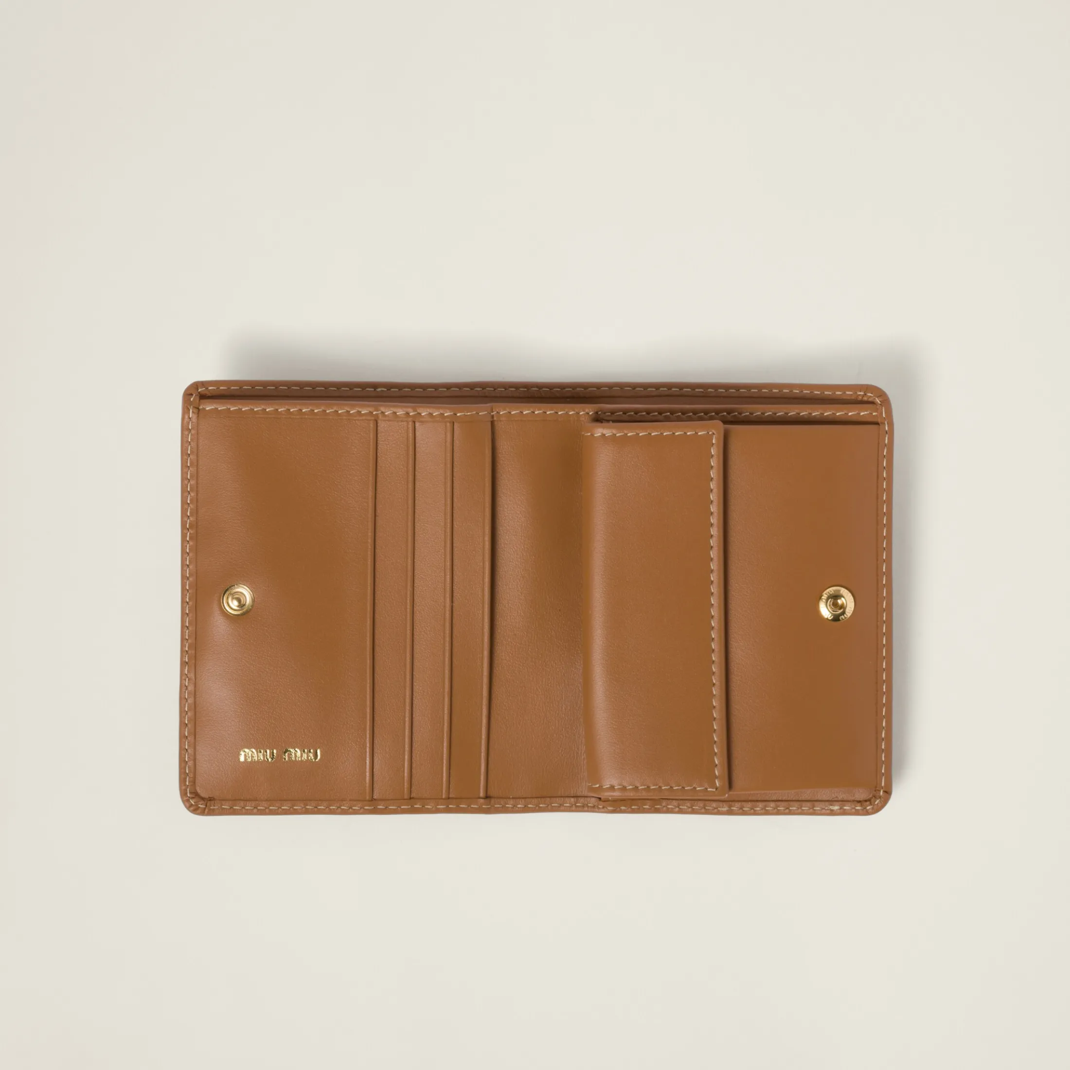 Caramel Small Leather Wallet | Miu Miu