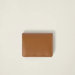 Caramel Small Leather Wallet | Miu Miu