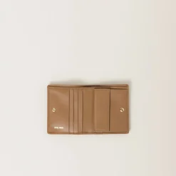 Caramel Small Matelassé Nappa Leather Wallet | Miu Miu