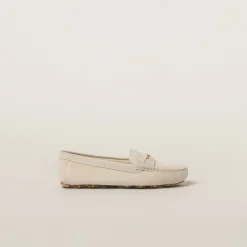 Chalk Suede Driving Shoes | Miu Miu