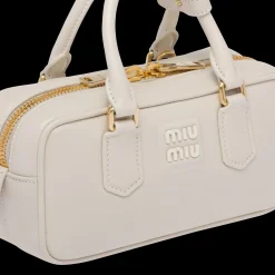 Chalk White Arcadie Leather Bag | Miu Miu