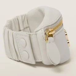 Chalk White Bracelet With Leather Mini-pouch | Miu Miu