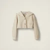 Chalk White Gabardine Blouson Jacket | Miu Miu