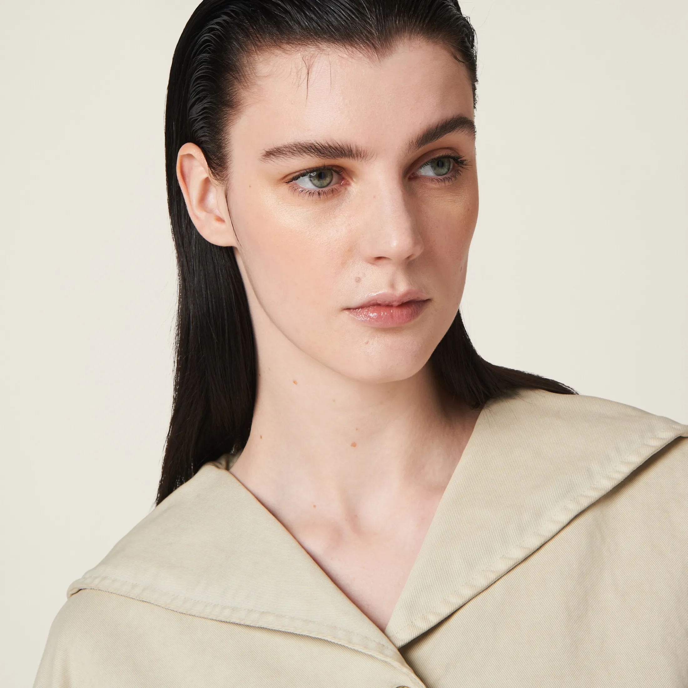 Chalk White Gabardine Blouson Jacket | Miu Miu