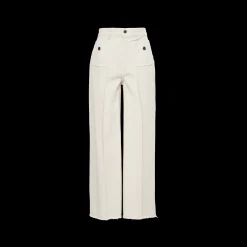 Chalk White Garment-dyed Drill Pants | Miu Miu