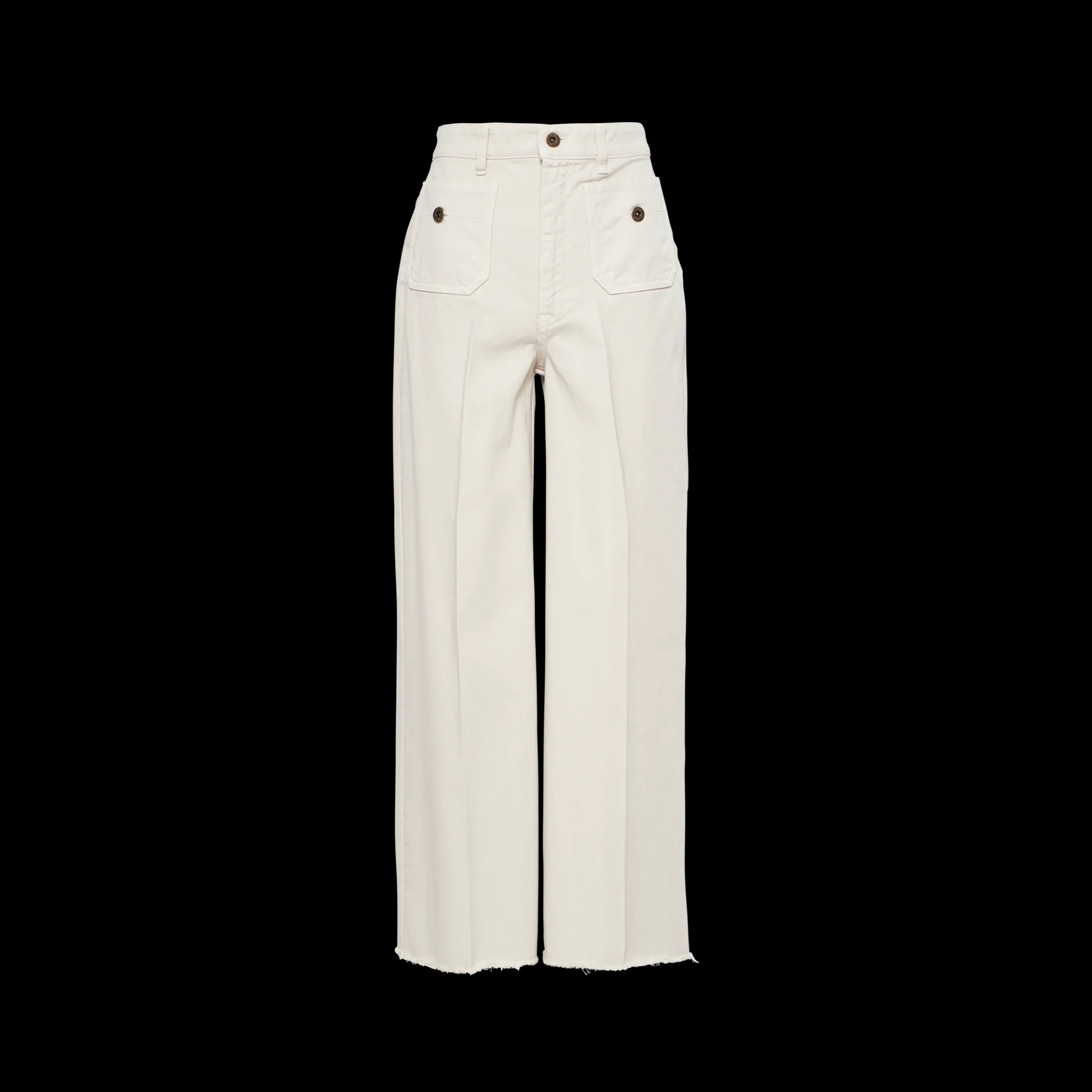 Chalk White Garment-dyed Drill Pants | Miu Miu