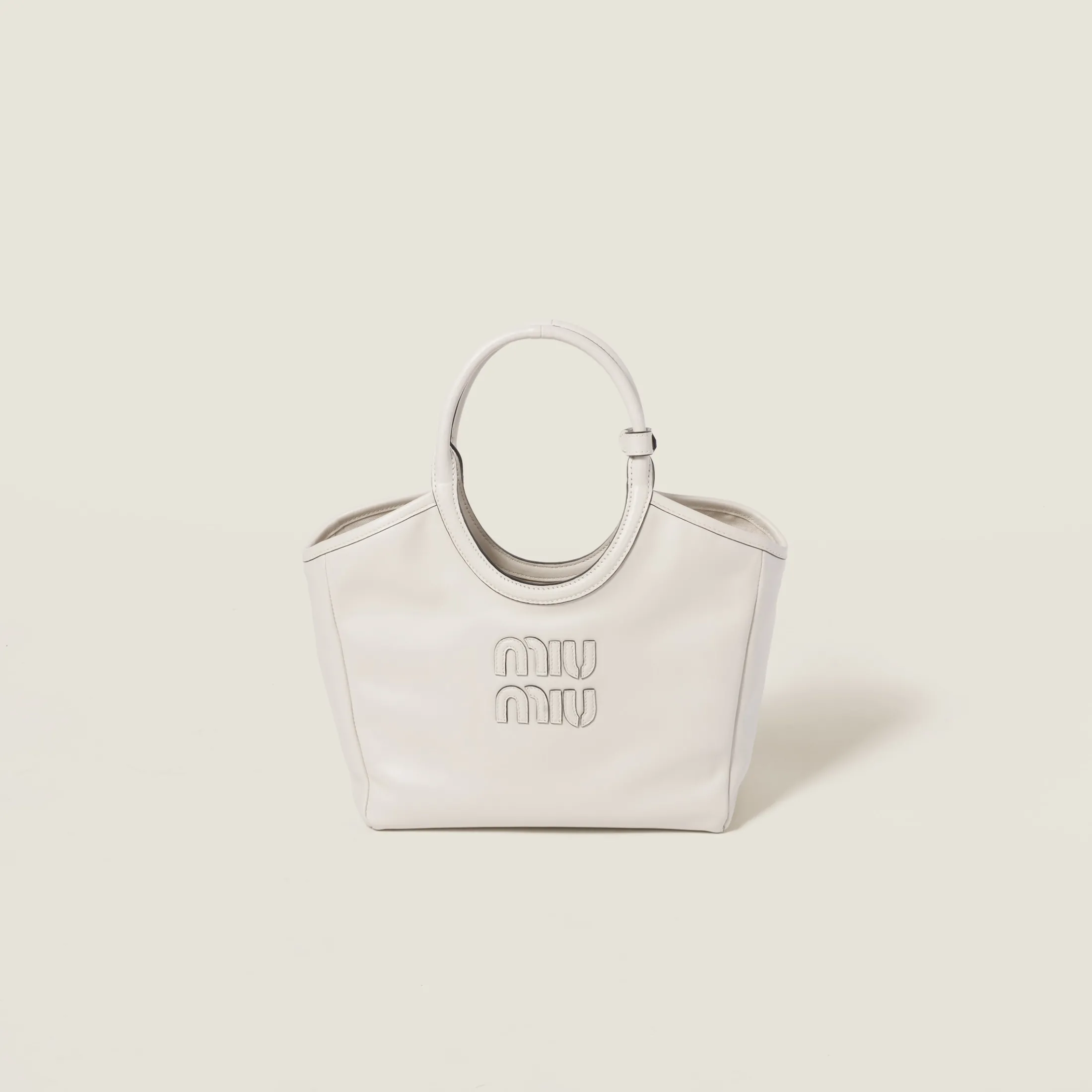 Chalk White Ivy Leather Bag | Miu Miu