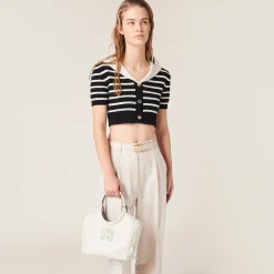 Chalk White Ivy Leather Bag | Miu Miu