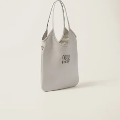 Chalk White Ivy Leather Bag | Miu Miu