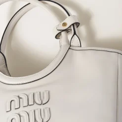 Chalk White Ivy Leather Bag | Miu Miu