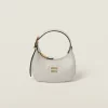 Chalk White Leather Hobo Bag | Miu Miu