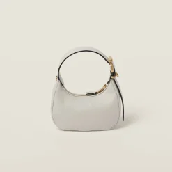 Chalk White Leather Hobo Bag | Miu Miu