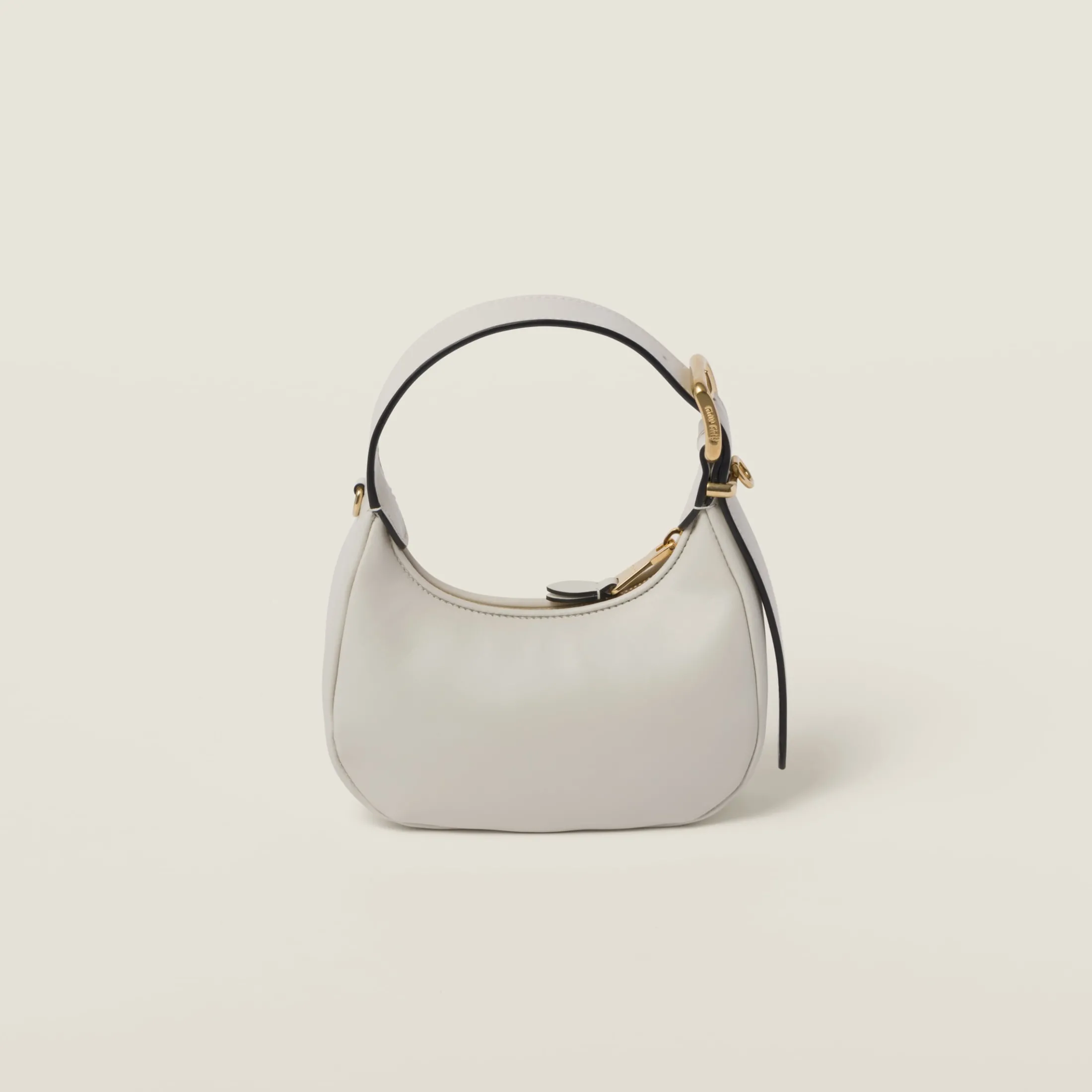 Chalk White Leather Hobo Bag | Miu Miu