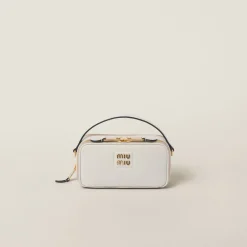 Chalk White Leather Shoulder Bag | Miu Miu