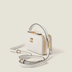 Chalk White Leather Shoulder Bag | Miu Miu