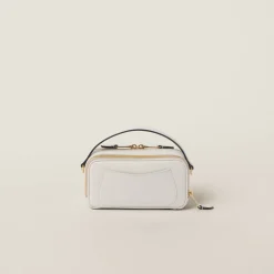 Chalk White Leather Shoulder Bag | Miu Miu
