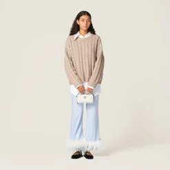 Chalk White Leather Shoulder Bag | Miu Miu