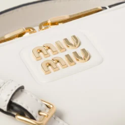 Chalk White Leather Shoulder Bag | Miu Miu