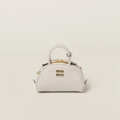 Chalk White Leather Top-handle Bag | Miu Miu