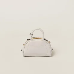 Chalk White Leather Top-handle Bag | Miu Miu
