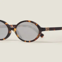 Chrome-plated Lenses Miu Regard Sunglasses | Miu Miu
