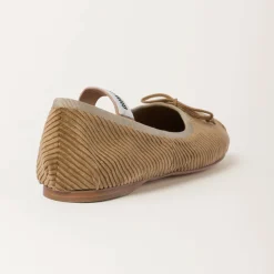 Cinnamon Corduroy Ballerinas | Miu Miu