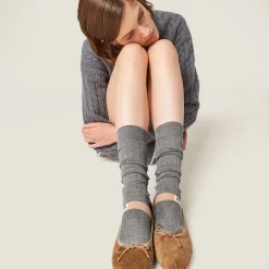 Cinnamon Corduroy Ballerinas | Miu Miu