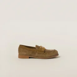 Cinnamon Corduroy Loafers | Miu Miu