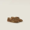 Cinnamon Faded Unlined Suede Loafers | Miu Miu