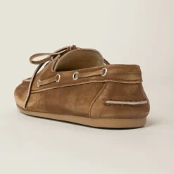 Cinnamon Faded Unlined Suede Loafers | Miu Miu