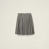 Cinnamon Prince Of Wales Check Pleated Skirt | Miu Miu