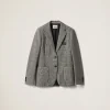 Cinnamon Single-breasted Prince Of Wales Checked Jacket | Miu Miu