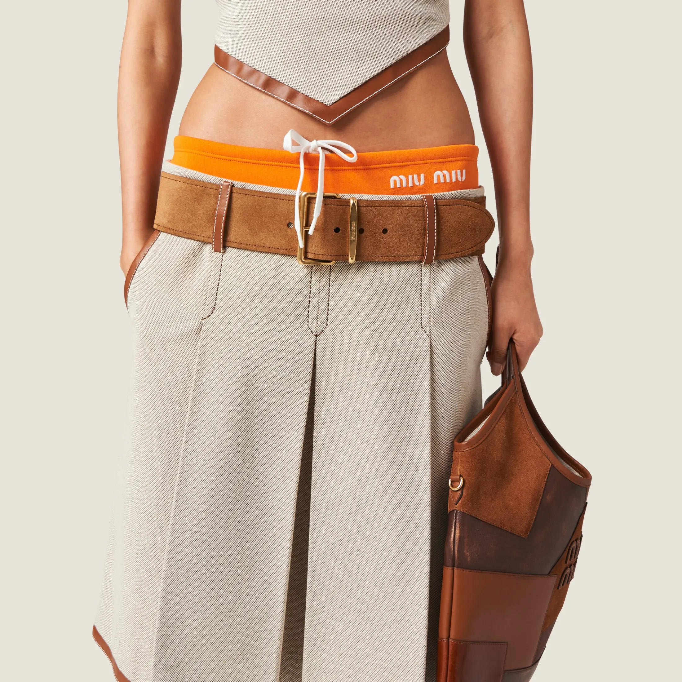 Cinnamon Suede Belt | Miu Miu