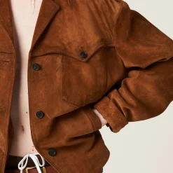 Cinnamon Suede Jacket | Miu Miu