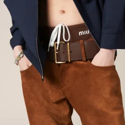 Cinnamon Suede Pants | Miu Miu