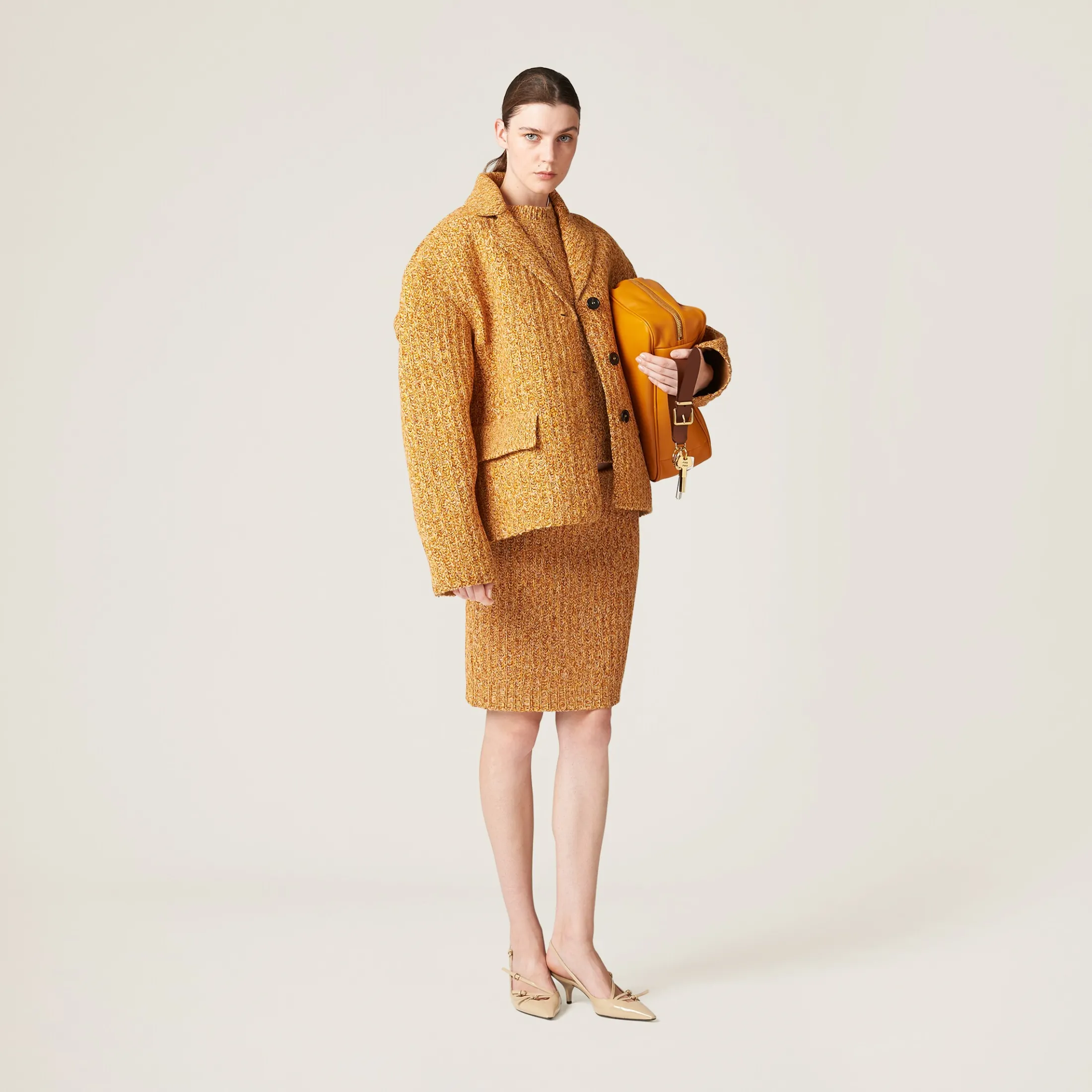 Cinnamon Wool And Cotton Jacket | Miu Miu