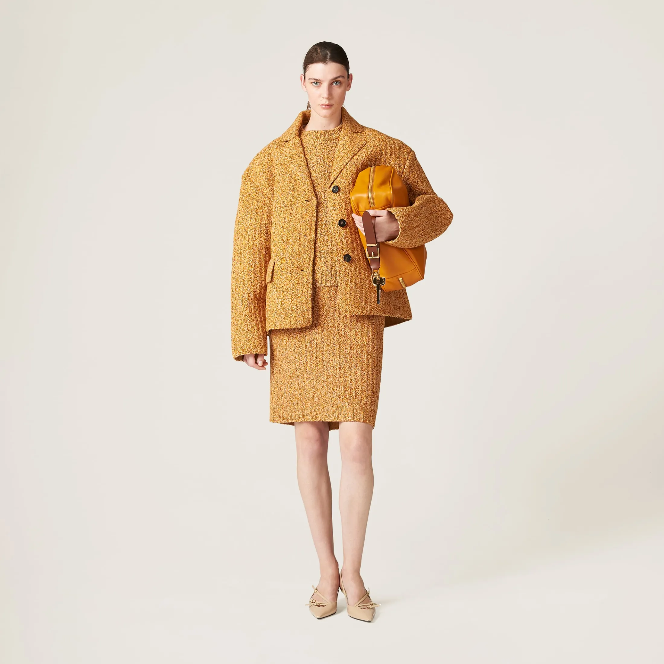 Cinnamon Wool And Cotton Sweater | Miu Miu