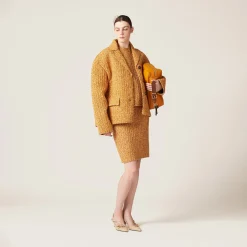 Cinnamon Wool And Cotton Skirt | Miu Miu