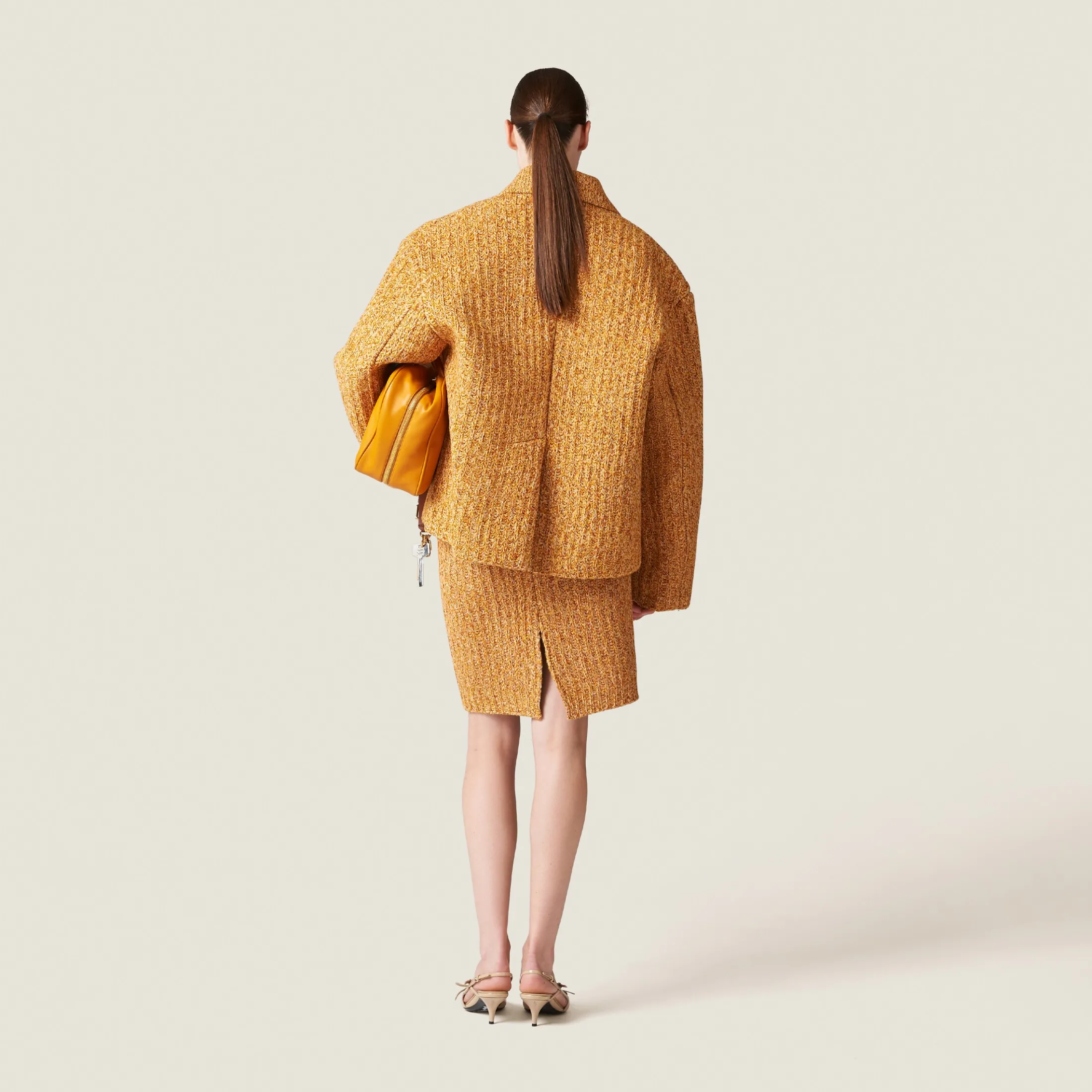 Cinnamon Wool And Cotton Skirt | Miu Miu