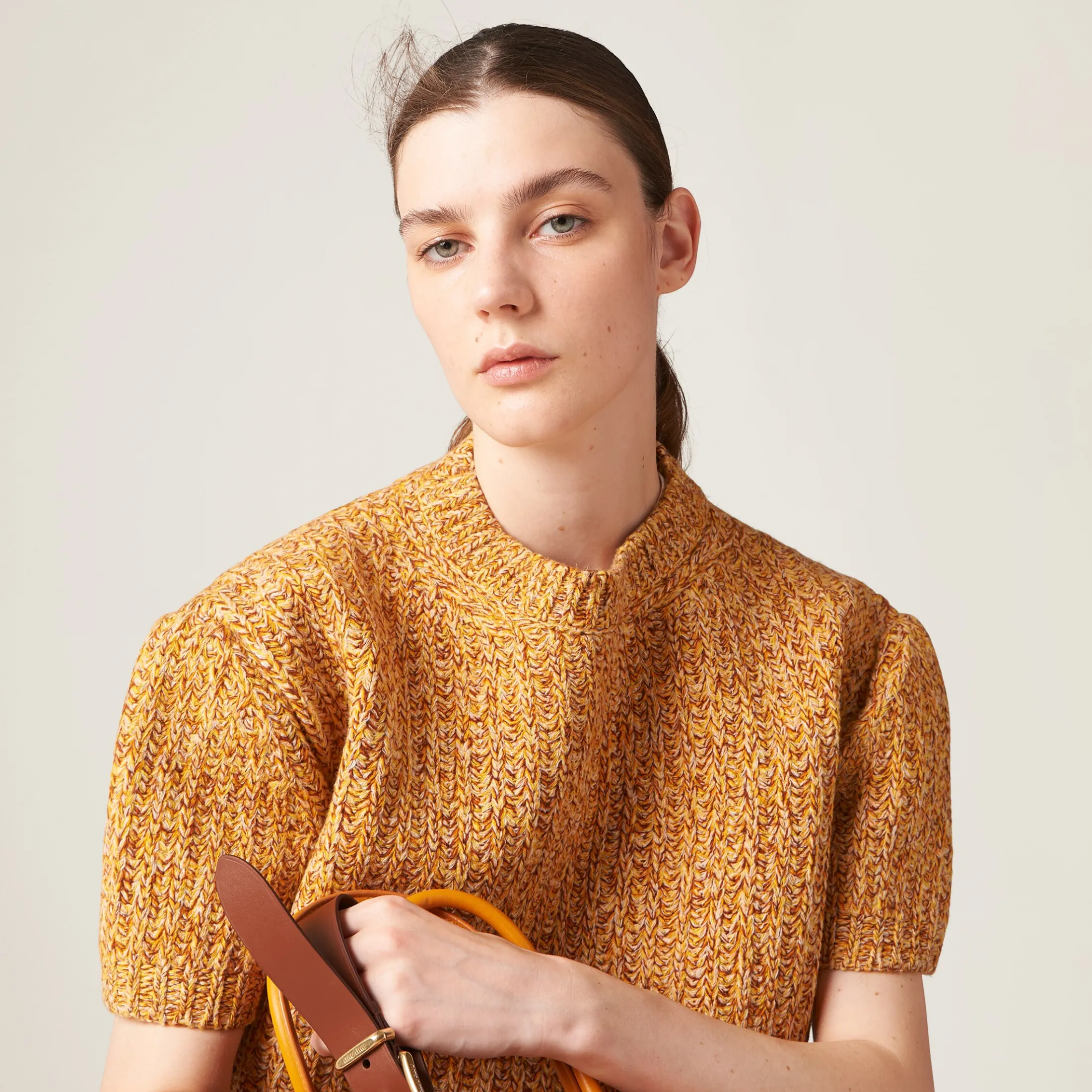 Cinnamon Wool And Cotton Sweater | Miu Miu