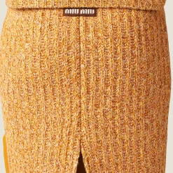 Cinnamon Wool And Cotton Skirt | Miu Miu