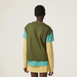 Citron Green/jade/military Set Of 3 Jersey T-shirts | Miu Miu