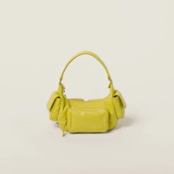 Citron Yellow Nappa Leather Pocket Bag | Miu Miu