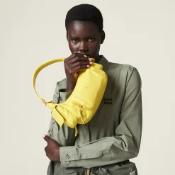 Citron Yellow Nappa Leather Pocket Bag | Miu Miu