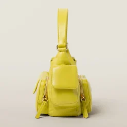 Citron Yellow Nappa Leather Pocket Bag | Miu Miu